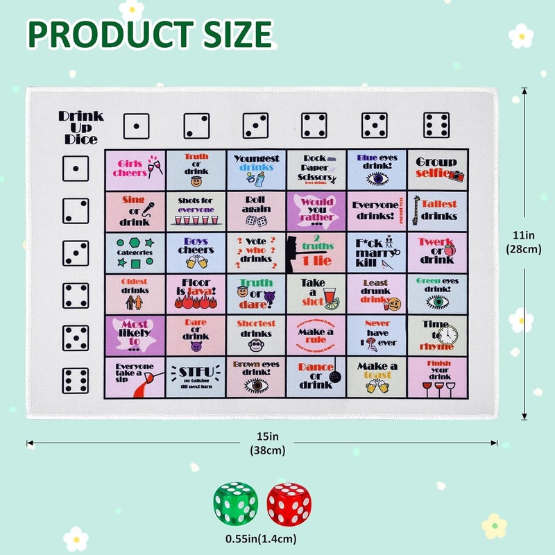 Fofeadm Drinking Games for Adults, Rubber Mat Drinking Board Game, Funny Party Interactive Drinking Games for Game Night, Birthday, Family Play or Any Occasion, Age 21+ - Image 2